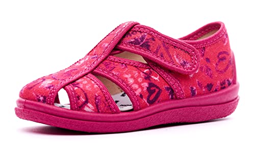 Nordan 127550-3699 bequeme und rutschfeste Kinderschuhe aus Textil für Spaziergänge, Kindergarten und Zuhause (himbeerfarben 3699, 25) von Nordan