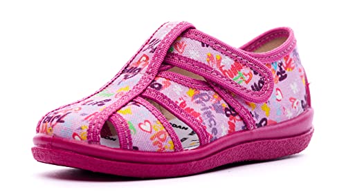 Nordan 127550-5499 bequeme und rutschfeste Kinderschuhe aus Textil für Spaziergänge, Kindergarten und Zuhause (rosa 5499, eu_footwear_size_system, infant, numeric, medium, numeric_24) von Nordan