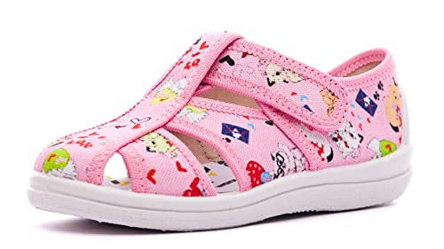 Nordan 127550-9499 Bequeme und rutschfeste Kinderschuhe aus Textil für Spaziergänge, Kindergarten und Zuhause (rosa 9499, eu_Footwear_Size_System, Infant, Numeric, medium, Numeric_24) von Nordan