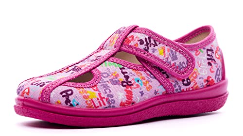 Nordan 127850 bequeme und rutschfeste Kinderschuhe aus Textil für Spaziergänge, Kindergarten und Zuhause (rosa 5499, 23) von Nordan