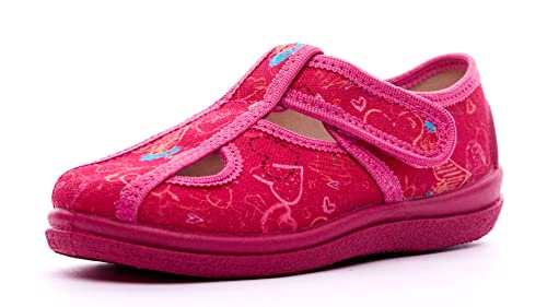 Nordan 127850 bequeme und rutschfeste Kinderschuhe aus Textil für Spaziergänge, Kindergarten und Zuhause (fuchsia 3199, 23) von Nordan