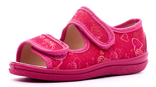 Nordan 129050 bequeme und rutschfeste Kinderschuhe aus Textil für Spaziergänge, Kindergarten und Zuhause (fuchsia 3199, 24) von Nordan