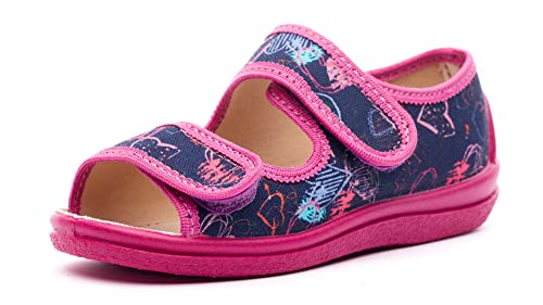 Nordan 129050 bequeme und rutschfeste Kinderschuhe aus Textil für Spaziergänge, Kindergarten und Zuhause (Dunkelblau 2499, 22) von Nordan