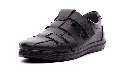 Nordan 1308R Herren Sandalen Sommer Leder Freizeitschuhe Anti-Rutsche Riemenschuhe Reisen Outdoor (schwarz 100, 42) von Nordan