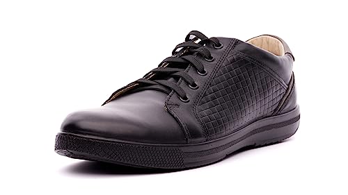 Nordan 1341R Herren Sneakers, aus hochwertigem Leder, ideal für Business und Freizeit (schwarz 100, 44) von Nordan