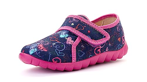 Nordan 360350 bequeme und rutschfeste Kinderschuhe aus Textil für Spaziergänge, Kindergarten und Zuhause (dunkelblau 2499, 30) von Nordan