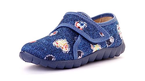 Nordan 360350 bequeme und rutschfeste Kinderschuhe aus Textil für Spaziergänge, Kindergarten und Zuhause (blau 9799, 31) von Nordan