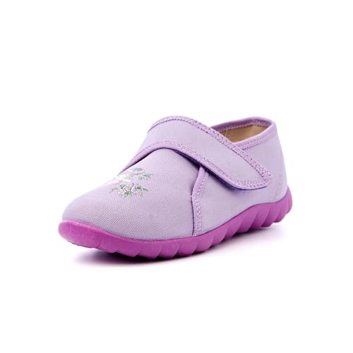 Nordan 360350 bequeme und rutschfeste Kinderschuhe aus Textil für Spaziergänge, Kindergarten und Zuhause (lila 4101, 31) von Nordan
