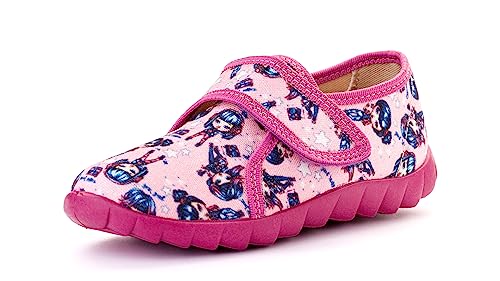 Nordan 360350 bequeme und rutschfeste Kinderschuhe aus Textil für Spaziergänge, Kindergarten und Zuhause (rosa 3499, 27) von Nordan