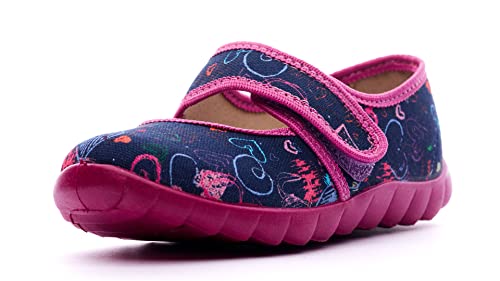 Nordan 360650 bequeme und rutschfeste Kinderschuhe aus Textil für Spaziergänge, Kindergarten und Zuhause (dunkelblau 2499, 27) von Nordan