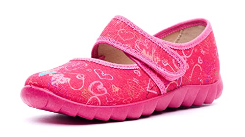 Nordan 360650 bequeme und rutschfeste Kinderschuhe aus Textil für Spaziergänge, Kindergarten und Zuhause (fuchsia 3199, 27) von Nordan