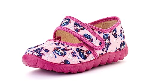 Nordan 360650 bequeme und rutschfeste Kinderschuhe aus Textil für Spaziergänge, Kindergarten und Zuhause (rosa 3499, 31) von Nordan