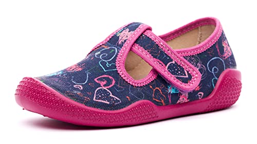 Nordan 410150 bequeme und rutschfeste Kinderschuhe aus Textil für Spaziergänge, Kindergarten und Zuhause dunkelblau 2499, 26 von Nordan