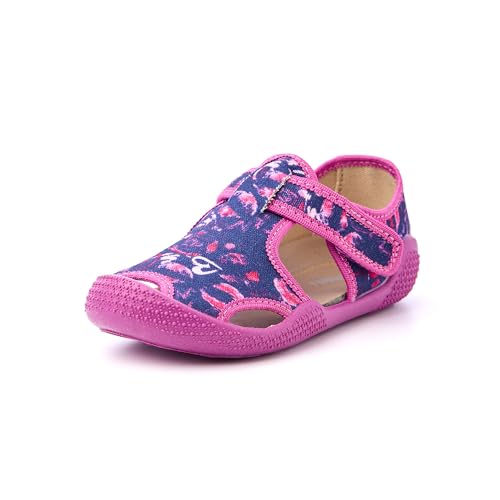 Nordan 410550 Hausschuhe Kinder für Jungen und Mädchen in verschiedenen Varianten. Bequeme Kinder Sandalen mit rutschfesten Sohlen. Pflegeleichte Barfussschuhe Kinder (dblau, 24) von Nordan