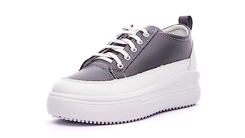 Nordan Modische Sneaker Damen. Sportschuhe Damen aus Leder. Art.4602R, schwarz Weiss 405, 39 von Nordan