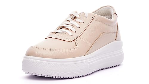 Nordan Modische Sneaker Damen. Sportschuhe Damen aus Leder. Art.4603R, beige 430, Numeric_37 von Nordan