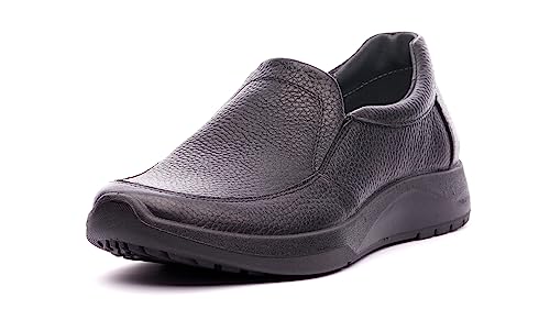 Nordan 48070 Freizeit-Loafers für Herren, leichte und Bequeme Herrenschuhe aus echtes Leder (schwarz 100, 39) von Nordan