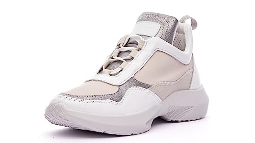 Nordan Modische Sneaker Damen. Sportschuhe Damen aus Leder. Art. 4902R grau weiß 440, Numeric_38 von Nordan