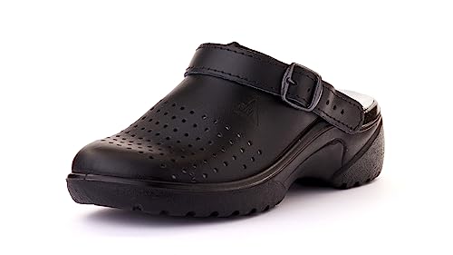 Nordan 800101/800201 Clogs & Pantoletten für Damen. Clogs Damen aus echtem Leder. Leichte Hausschuhe für Damen. (schwarz 02/0501, 36) von Nordan