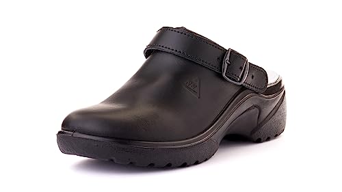 Nordan 800101/800201 Clogs & Pantoletten für Damen. Clogs Damen aus echtem Leder. Leichte Hausschuhe für Damen. (schwarz 01/0501, 36) von Nordan