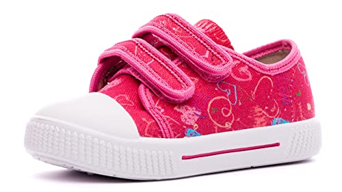 Nordan 910250 Bequeme und rutschfeste Kinderschuhe aus Textil für Spaziergänge, Kindergarten und Zuhause (Fuchsia 3199, 25) von Nordan