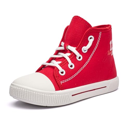 Nordan 910350 Kinder Schuhe in verschiedenen Prints. Bequeme Turnschläppchen für Mädchen und Jungen. Hausschuhe Kinder mit rutschfesten Sohlen. Stilvolle und schöne Cotton Slippers rot 0200 26 von Nordan