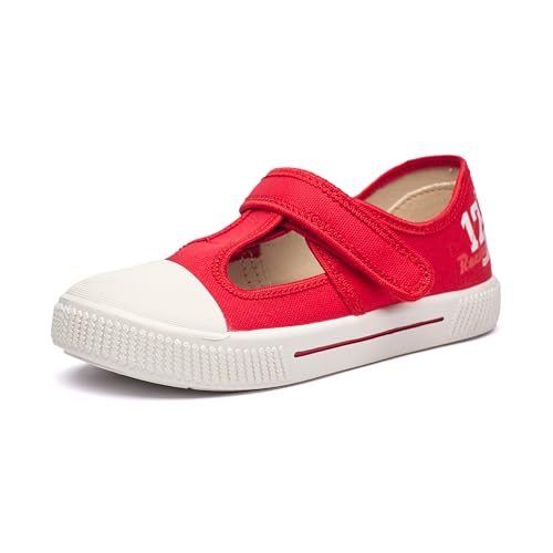 Nordan 910450 Bequeme und rutschfeste Kinderschuhe aus Textil für Spaziergänge, Kindergarten und Zuhause rot 0200 30 von Nordan