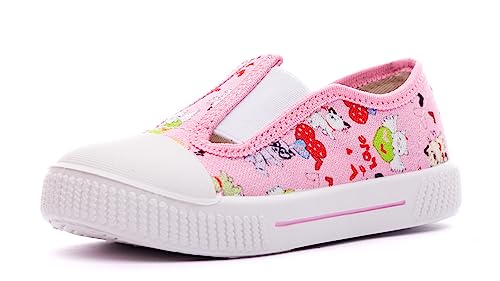 Nordan New 910550 bequeme und rutschfeste Kinderschuhe aus Textil für Spaziergänge, Kindergarten und Zuhause (rosa 9499, 25) von Nordan