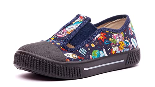 Nordan New 910550 Bequeme und rutschfeste Kinderschuhe aus Textil für Spaziergänge, Kindergarten und Zuhause (26) dunkelblau 5399 von Nordan