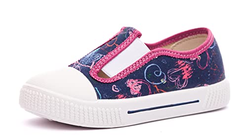 Nordan New 910550 bequeme und rutschfeste Kinderschuhe aus Textil für Spaziergänge, Kindergarten und Zuhause (27) dunkelblau 2499 von Nordan