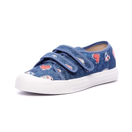 Nordan 925150 Kinder Schuhe in verschiedenen Prints. Bequeme Turnschläppchen für Mädchen und Jungen mit rutschfesten Sohlen. Stilvolle und schöne Cotton Slippers. (blau 9799, 31) von Nordan