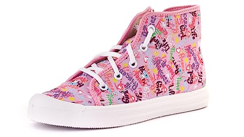 Nordan 926350 Kinder Schuhe in verschiedenen Prints. Bequeme Turnschläppchen für Mädchen und Jungen. Hausschuhe Kinder mit rutschfesten Sohlen. Stilvolle und schöne Cotton Slippers (rosa 5499, 34) von Nordan