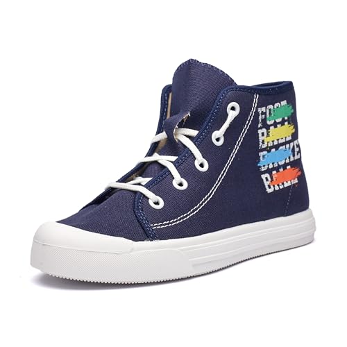 Nordan 926350 Kinder Schuhe in verschiedenen Prints. Bequeme Turnschläppchen für Mädchen und Jungen. Hausschuhe Kinder mit rutschfesten Sohlen. Stilvolle und schöne Cotton Slippers. dunkelblau 1801 32 von Nordan