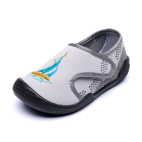 Nordan Kinder Aquaschuhe Wassersportschuh. Turnschläppchen für Mädchen & Jungen – Badeschuhe Kinder für Strand, Pool & Zuhause.411250.grau 1900, 23 von Nordan