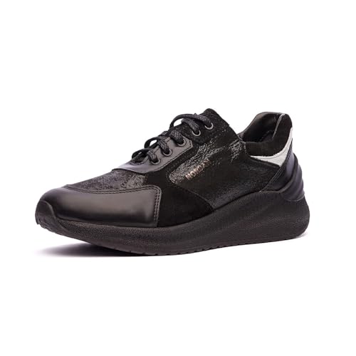 Nordan Modische Sneaker Damen. Sportschuhe Damen aus Leder. Art. 000139 (schwarz 0599, 43) von Nordan