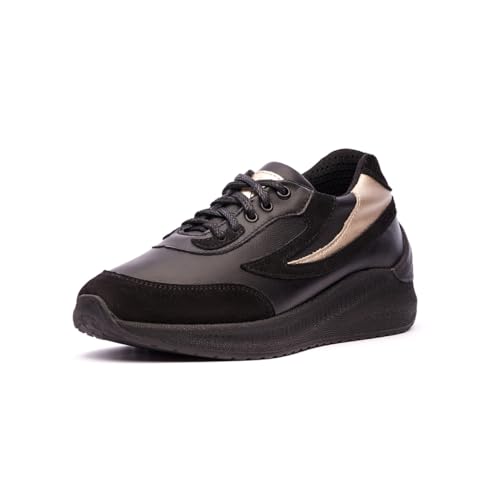 Nordan Modische Sneaker Damen. Sportschuhe Damen aus Leder. Art. 0017 (schwarz 3599, 37) von Nordan