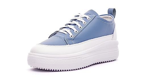 Nordan Modische Sneaker Damen. Sportschuhe Damen aus Leder. Art.4602R, Cyan Weiss 408, 36 von Nordan