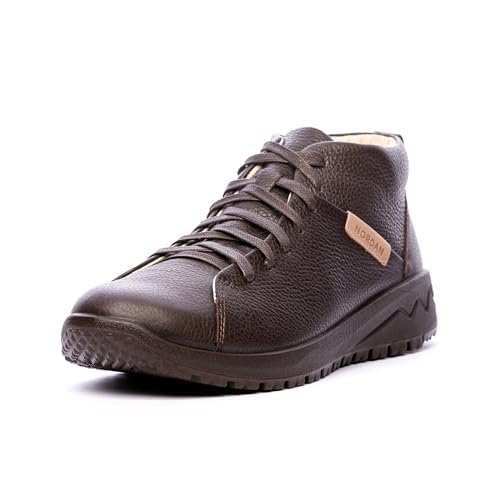 Nordan Original Sneaker Herren. Bequeme warm gefütterte Trainers. Herren Schuhe aus Leder. Art. 5304R (braun 300, 40) von Nordan