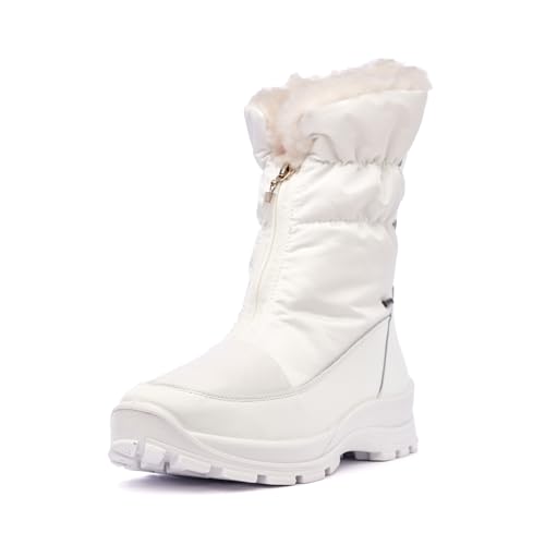 Nordan Stylische Winterschuhe Damen. Wasserdichte Boots Damen. Warme und bequeme Winterstiefel Damen gefüttert. Art. 8710R (weiß 400, 41) von Nordan