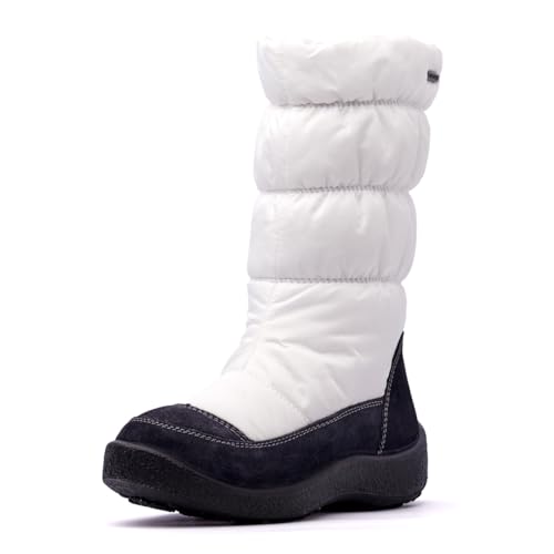 Nordan Wasserdichte Winterstiefel für Mädchen. Stylische Winterschuhe für Mädchen mit Membran und Strickpelz. Art.2472 (0830 weiß grau, 35) von Nordan