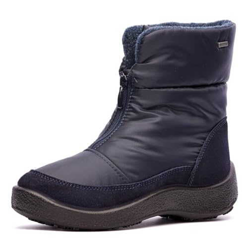 Nordan Wasserdichte Winterstiefel für Mädchen. Stylische Winterschuhe für Mädchen mit Membran und Strickpelz. Art.2480 (1830 dunkelblau, numeric_33) von Nordan