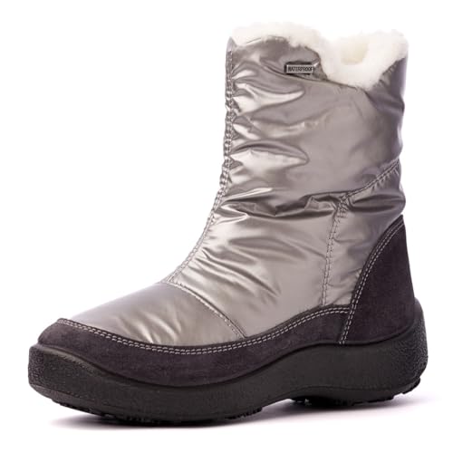 Nordan Wasserdichte Winterstiefel für Mädchen. Stylische Winterschuhe für Mädchen mit Membran und Strickpelz. Art.2481 (0930 dunkelgrau, 35) von Nordan