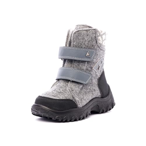Nordan Winterschuhe Kinder. Original warme Filzstiefel für Kinder. Kinderschuhe aus Naturfilz. Stilvolle und warme Schneeschuhe. Winterschuhe mit Wollfutter 2826 (grau 1999, 27) von Nordan