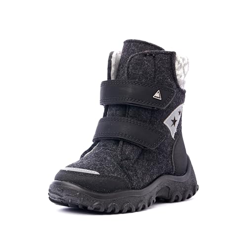 Nordan Winterstiefel Jungen. Winterschuhe Jungen - warme Filzstiefel aus Naturfilz mit Futter aus Wolle und Kunstpelz. Art. 2826 (schwarz 0999, 24) von Nordan