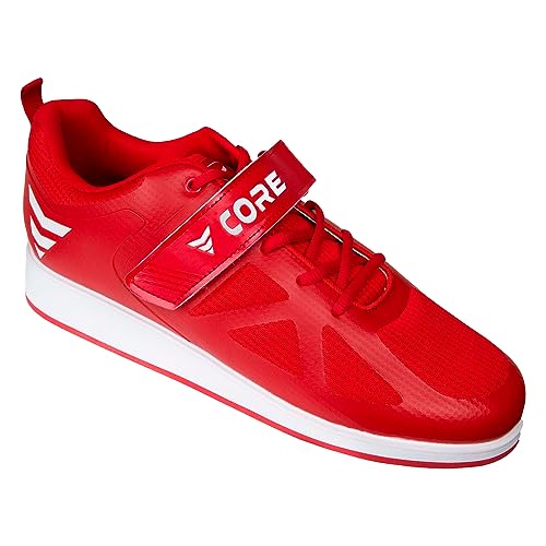 Nordcore Gewichtheberschuhe, Powerlifting Schuhe, Gewichtheberschuhe für Herren und Damen, Shoes for Weightlifting and Bodybuilding, Squat Schuhe, Gewichtheber Schuhe, Kreuzheben Schuhe Rot 37 EU von Nordcore