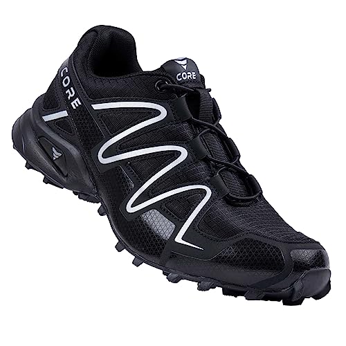 Nordcore Trailrunning Schuhe – Wasserabweisende Trekkingschuhe für Outdoor-Sportarten – Atmungsaktive leichte Running-Schuhe für Damen und Herren, Schwarz 40 von Nordcore