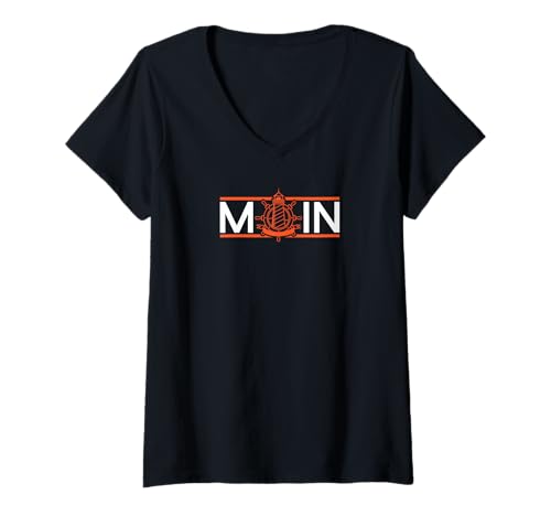 Damen Leuchtturm Norden Moin T-Shirt mit V-Ausschnitt von Norddeutsche Motive Bekleidung