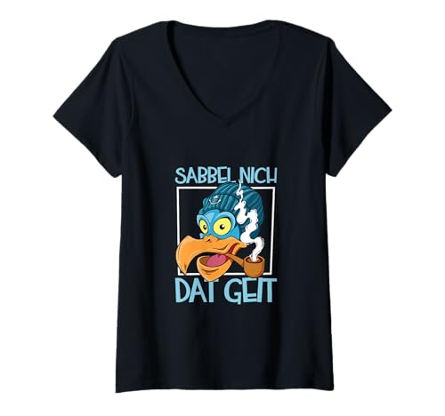 Damen Norddeutsch - Sabbel nich dat geit T-Shirt mit V-Ausschnitt von Norddeutsche und Plattdeutsch Sprüche Designs