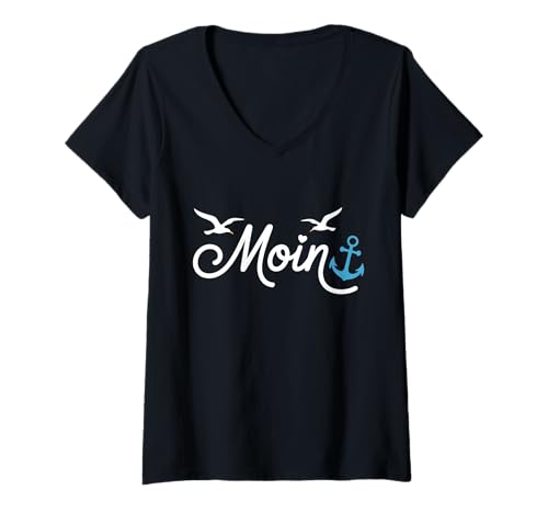 Damen Moin Norddeutschland T-Shirt mit V-Ausschnitt Damen Moin Norddeutschland T-Shirt mit V-Ausschnitt von Norddeutschland Ostsee Nordsee