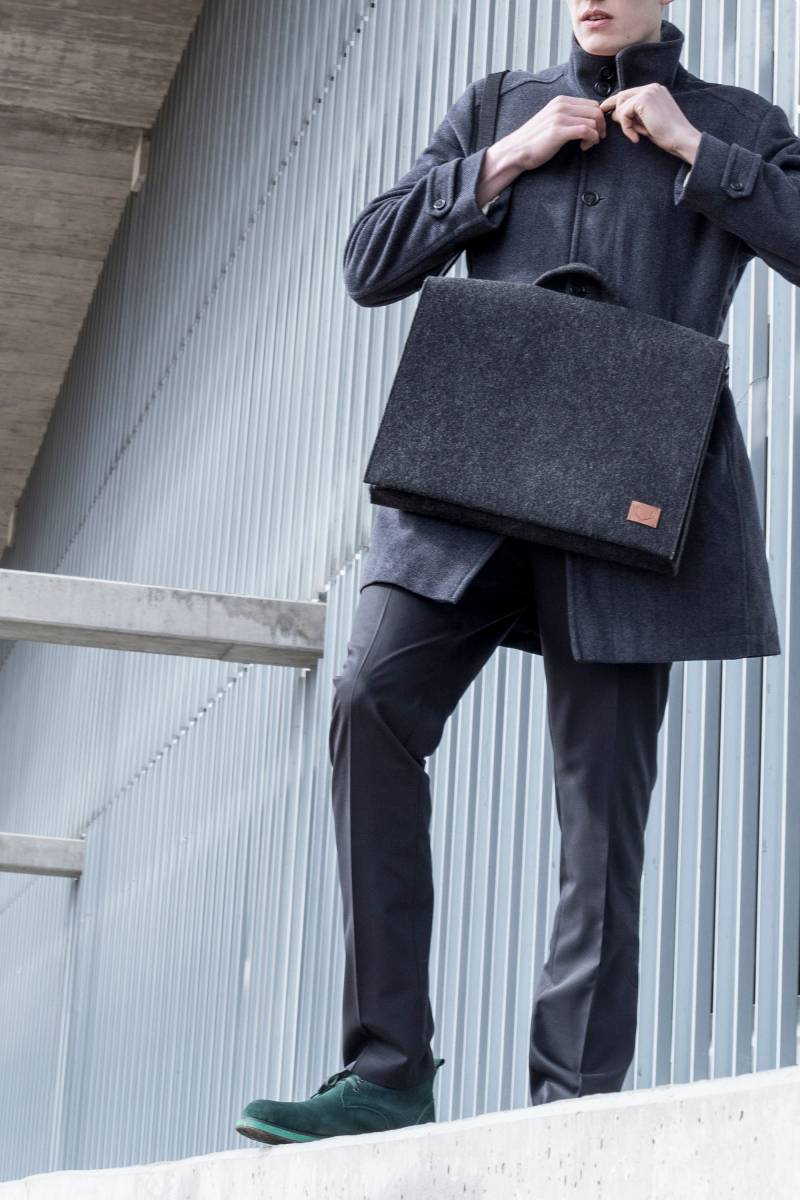 15-16" Laptoptasche/Unisex Aktentasche Macbook Pro Filz Filztasche Tasche Case Schultertasche von Nordhale